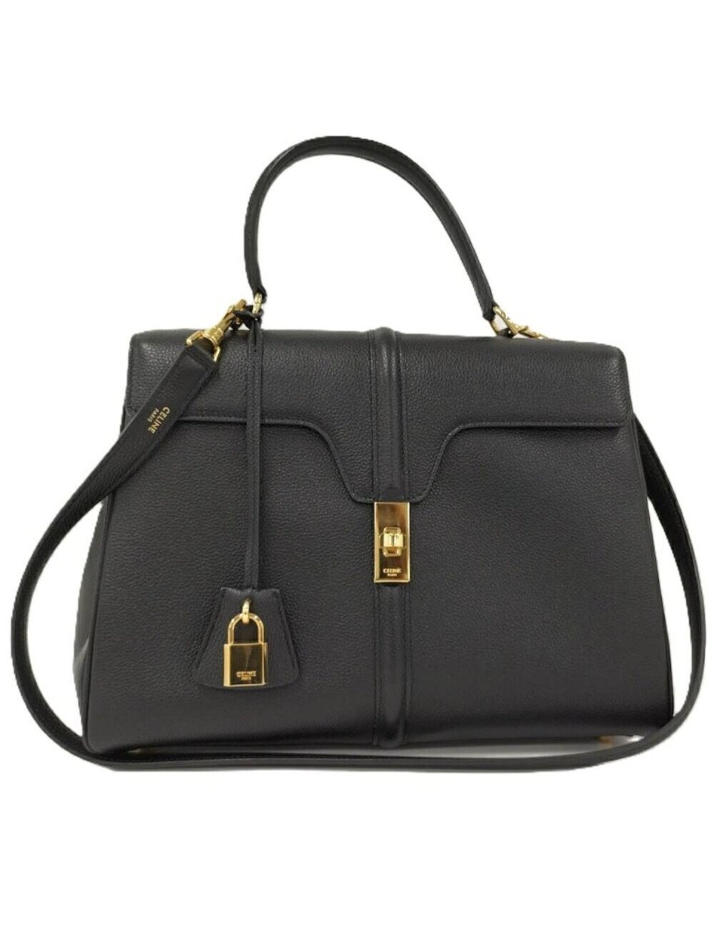 Celine Saize Medium 2-Way Bag Leather Black